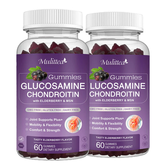 Mulittea Glucosamine 1500 mg Chondroitin gummies Relieve Joint Support Antioxidant Immune Support Supplement for Adults