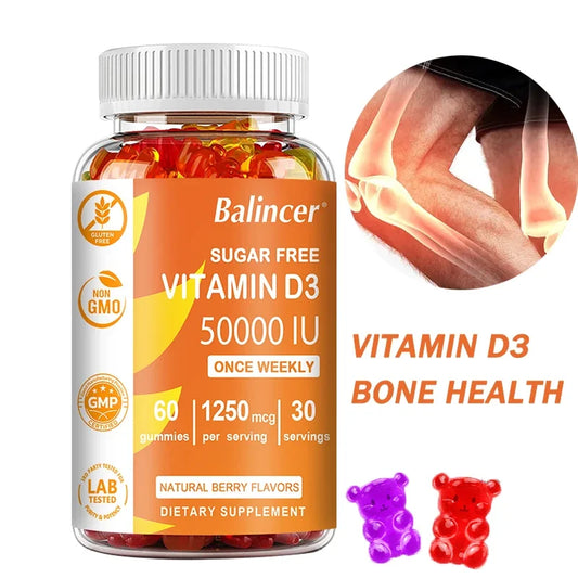 Sugar Free Vitamin D3 Gummies - Supports Mood, Immune System, Energy, Bone, Heart and Joints, Promotes Red Blood Cell Production