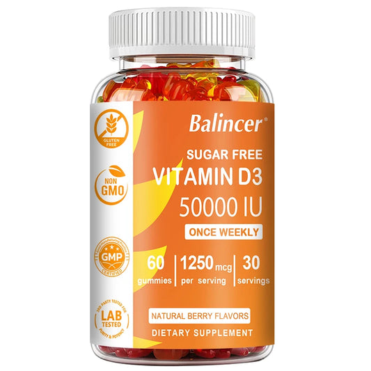 Sugar Free Vitamin D3 Gummies - Supports Mood, Immune System, Energy, Bone, Heart and Joints, Promotes Red Blood Cell Production